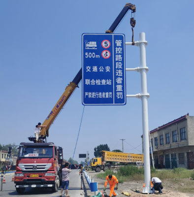 镇江双悬臂标志杆、交通标志杆制作、门架立柱加工厂家
